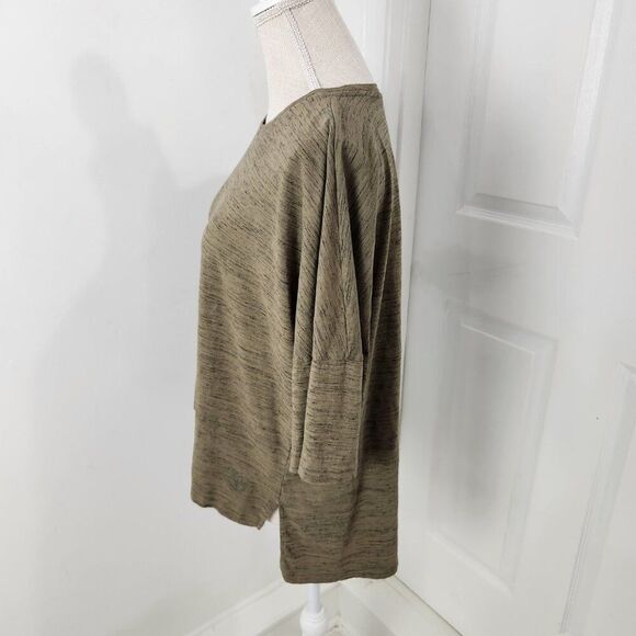 Ted Baker Top Womens 5 Green Heathered Hi Low Hem Side Slits Neutral Boho - Picture 4 of 14